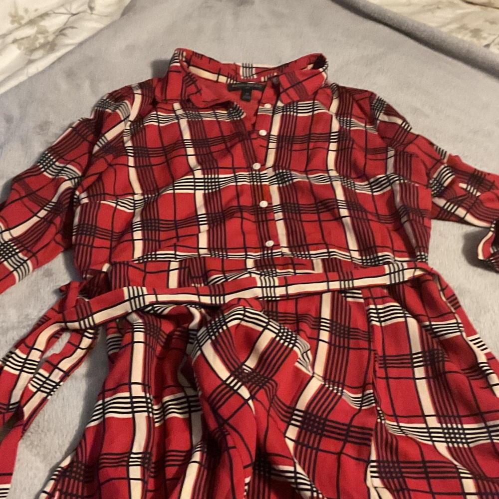 Banana Republic Red and Black Plaid Shirt